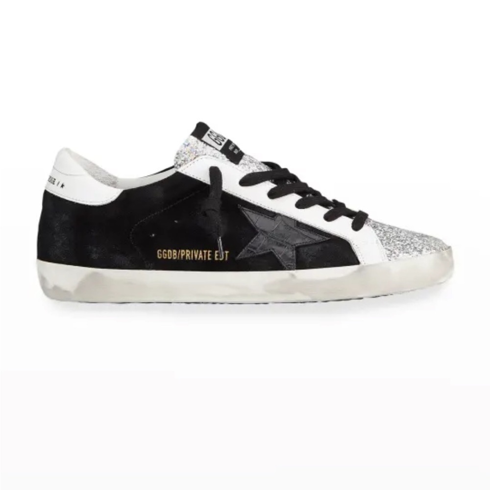 Golden Goose Men’s Black White Silver Star Sneakers